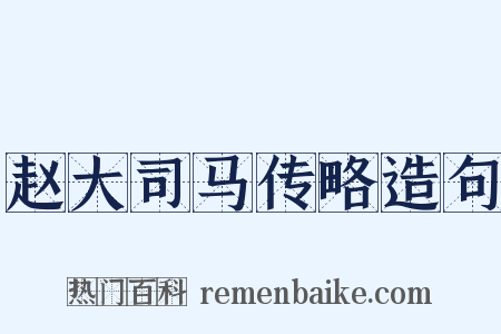 赵大司马传略造句是什么意思的图片